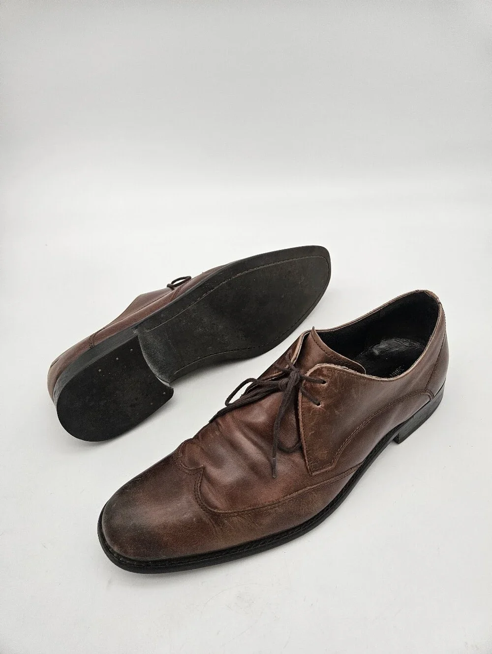 John Varvatos USA Wingtip Derby Mens Size 10M Brown Leather Dress Shoes